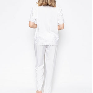 Cyberjammies  - Rose Embroidered Pyjamas - White