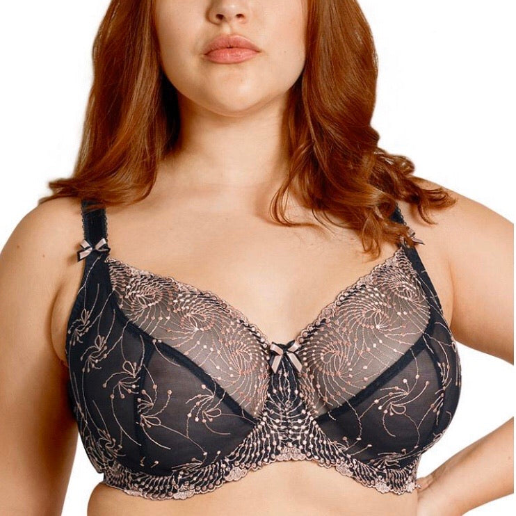 Fit Fully Yours - Nicole Shear Bra - Black Rose Gold