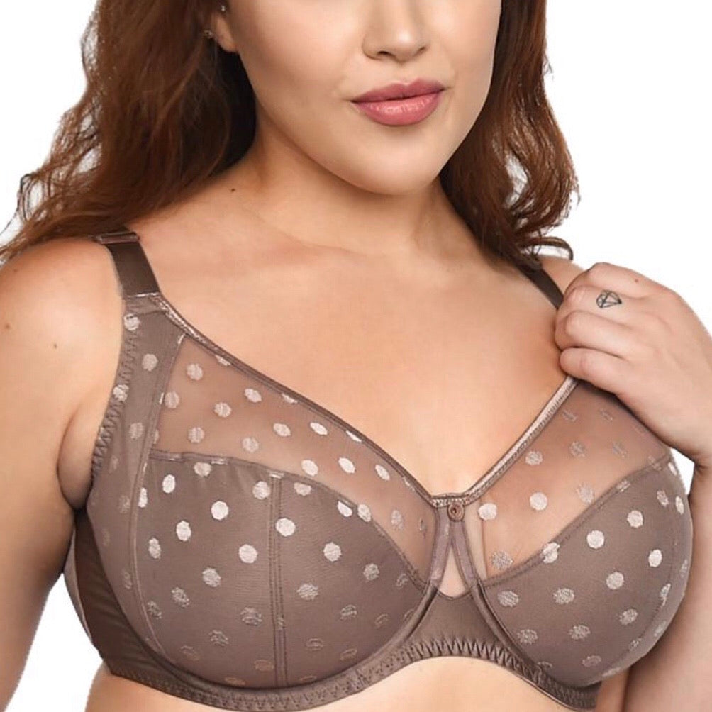 Fit Fully Yours - Carmen Polka-Dot Bra - Taupe